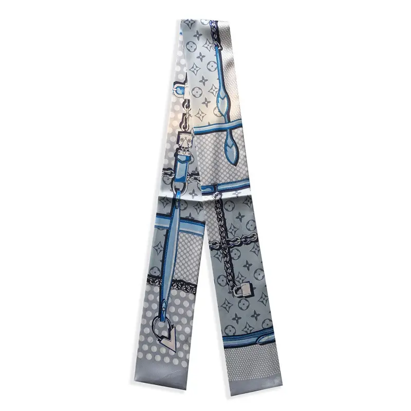 Long Silk Scarf with Floral Pattern for Women - Image 9