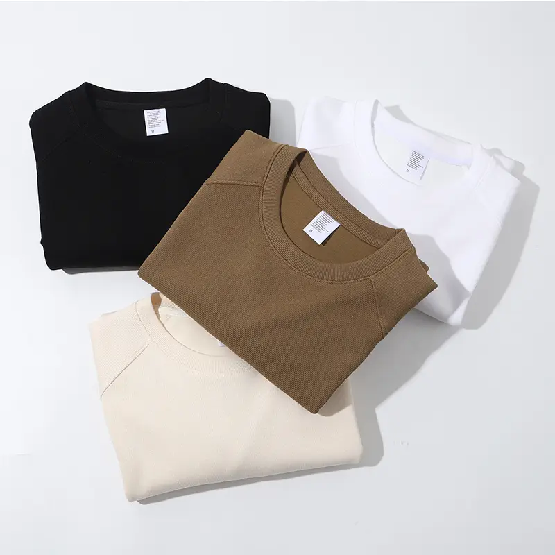 350g Cotton Knitted Oversize Crewneck Sweater Black - Image 9