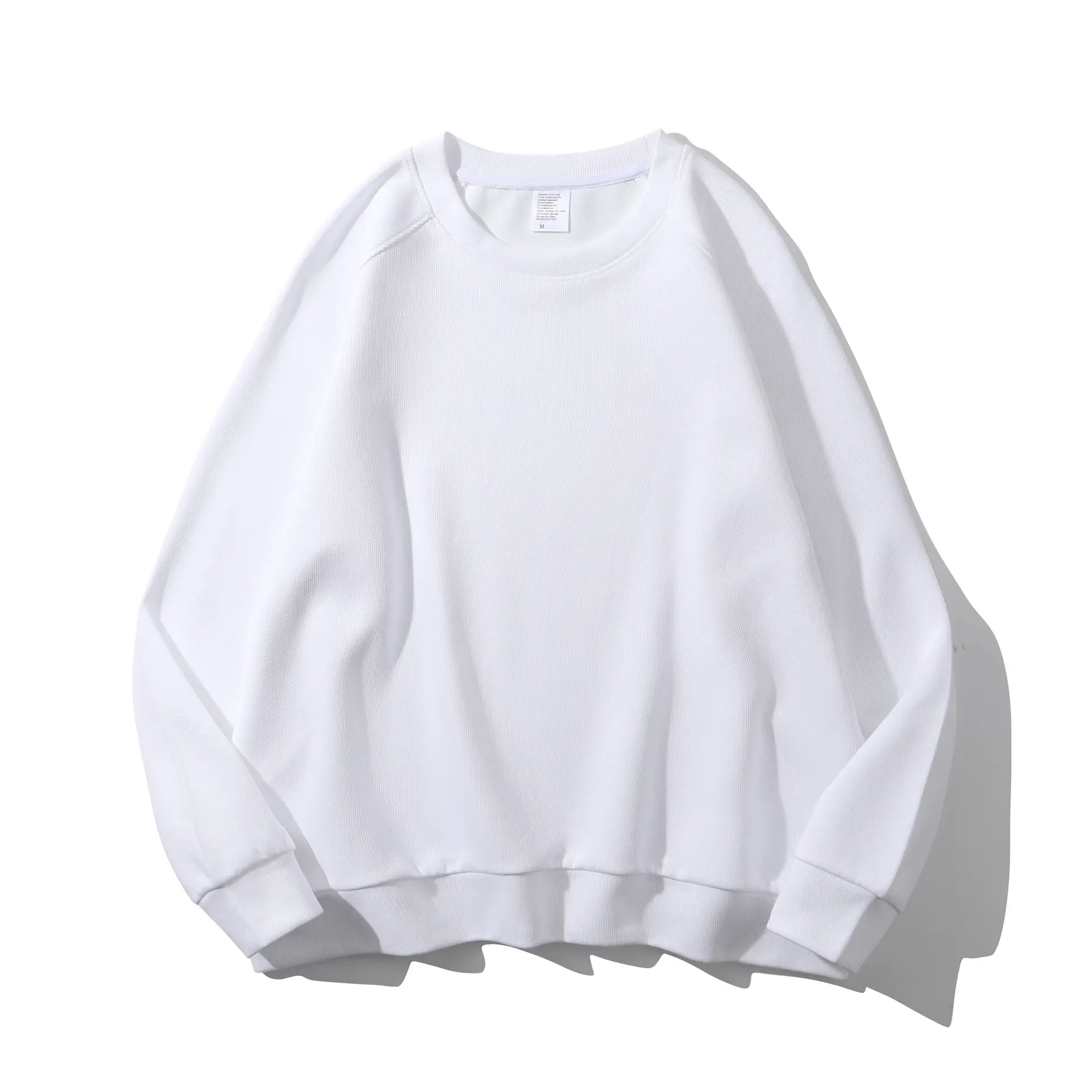 350g Cotton Knitted Oversize Crewneck Sweater Black - Image 2