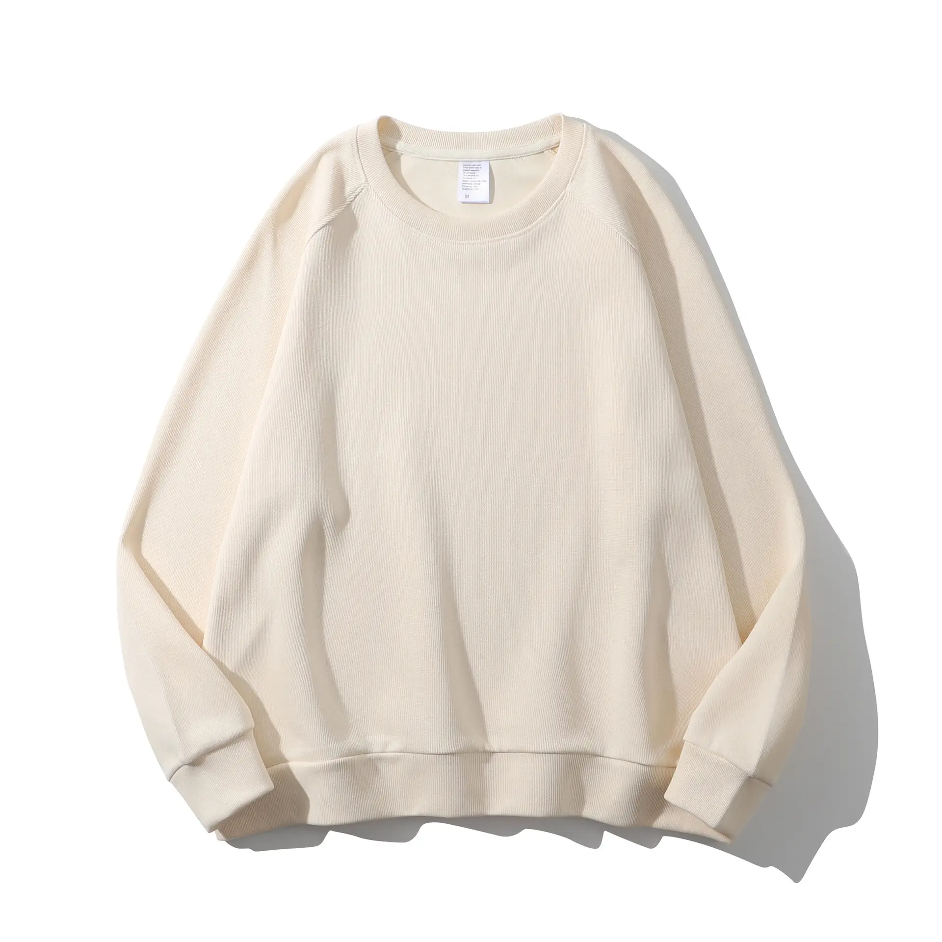 350g Cotton Knitted Oversize Crewneck Sweater Black - Image 4