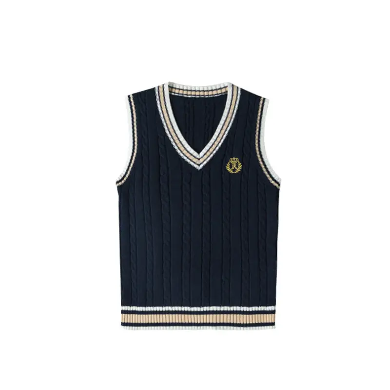 Spot College V-Neck Knitted Vests for Girls - Image 2
