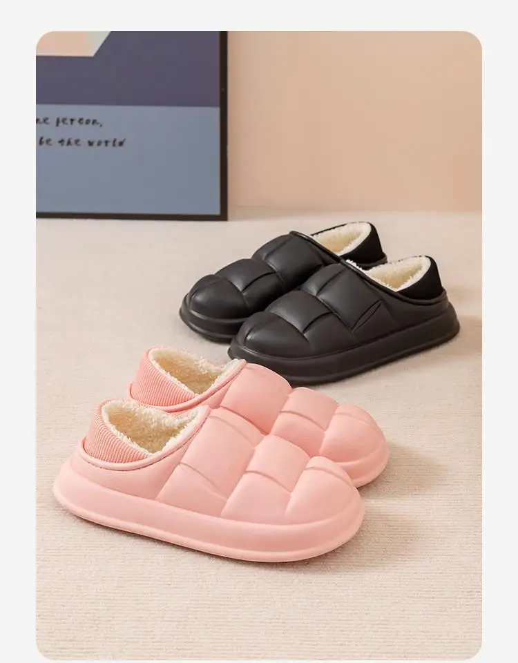 Women Cotton Warm Slippers White Soft Indoor Winter — feature 13