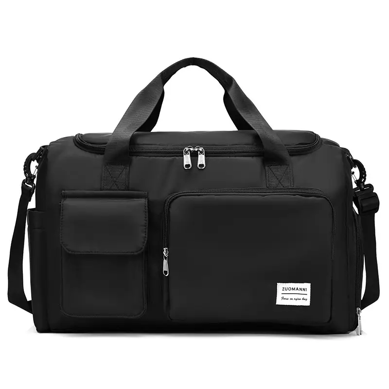 Women's Light Blue Sports Travel Bag with Pink Strap - Image 4