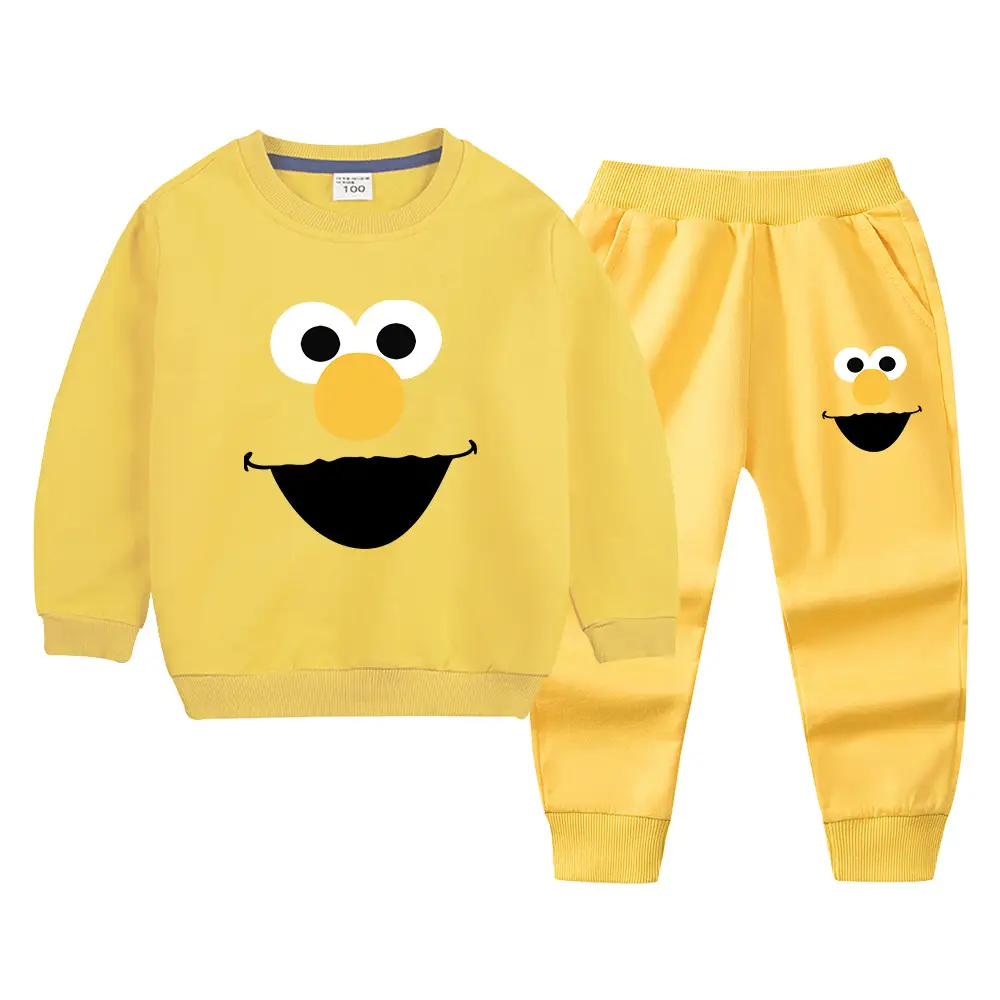 Kids Green Smiley Sweatpants Set for Boys Girls - Image 23