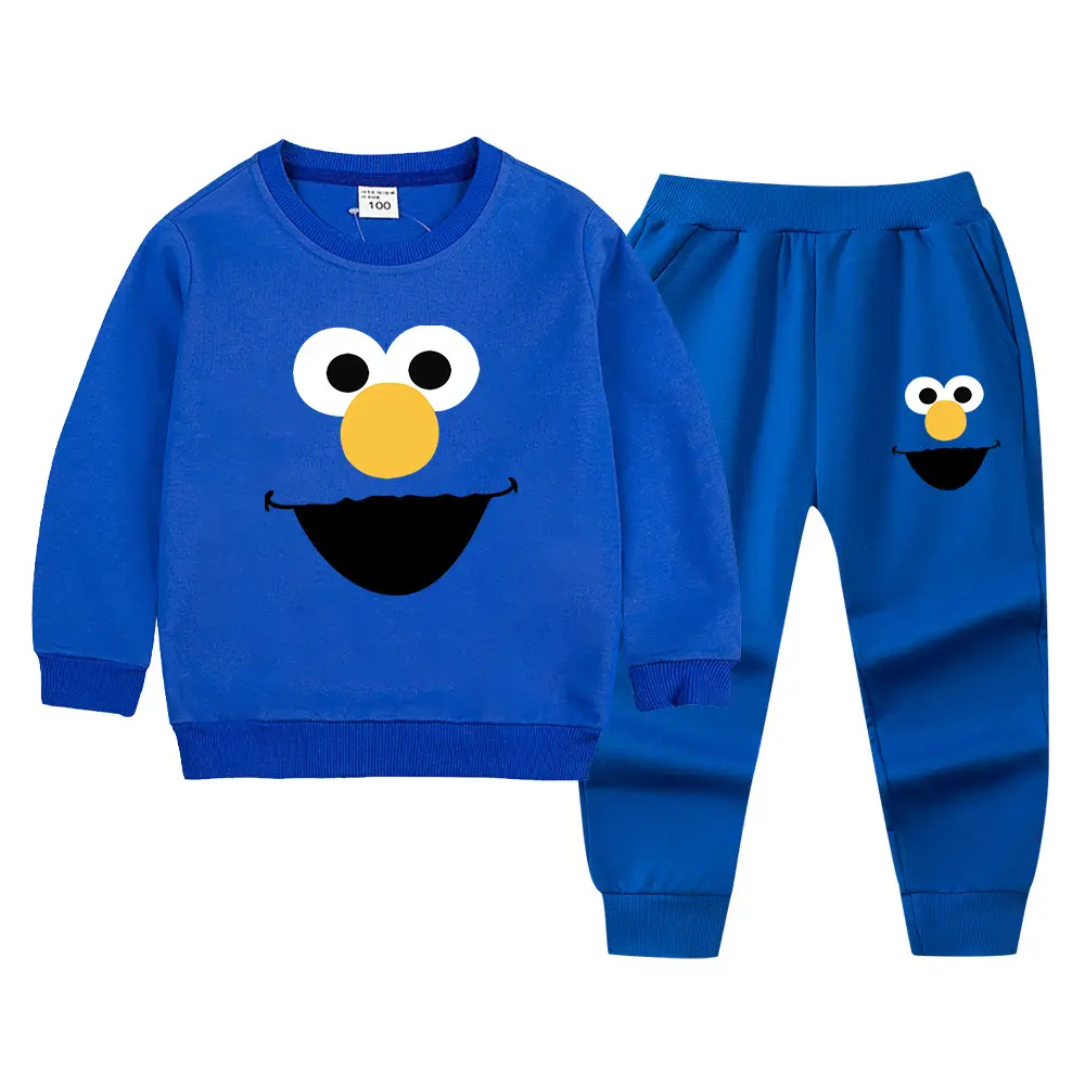Kids Green Smiley Sweatpants Set for Boys Girls - Image 25