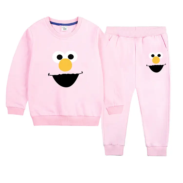 Kids Green Smiley Sweatpants Set for Boys Girls — feature 3