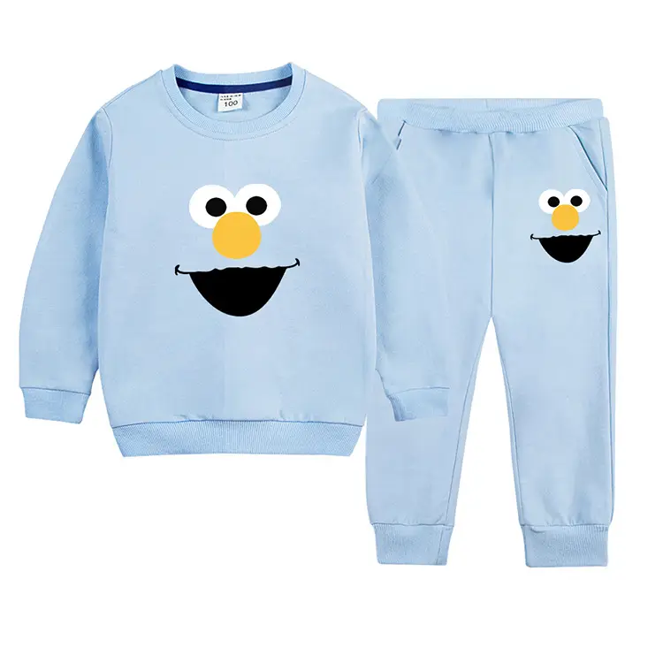 Kids Green Smiley Sweatpants Set for Boys Girls — feature 4