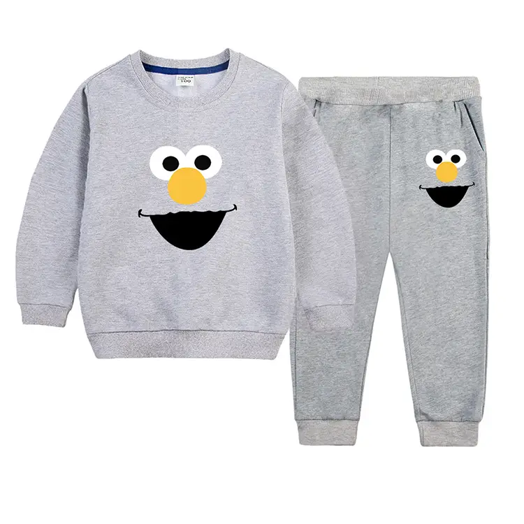 Kids Green Smiley Sweatpants Set for Boys Girls — feature 5