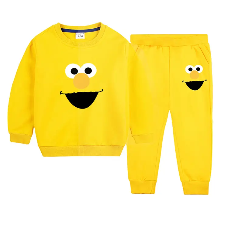 Kids Green Smiley Sweatpants Set for Boys Girls — feature 6