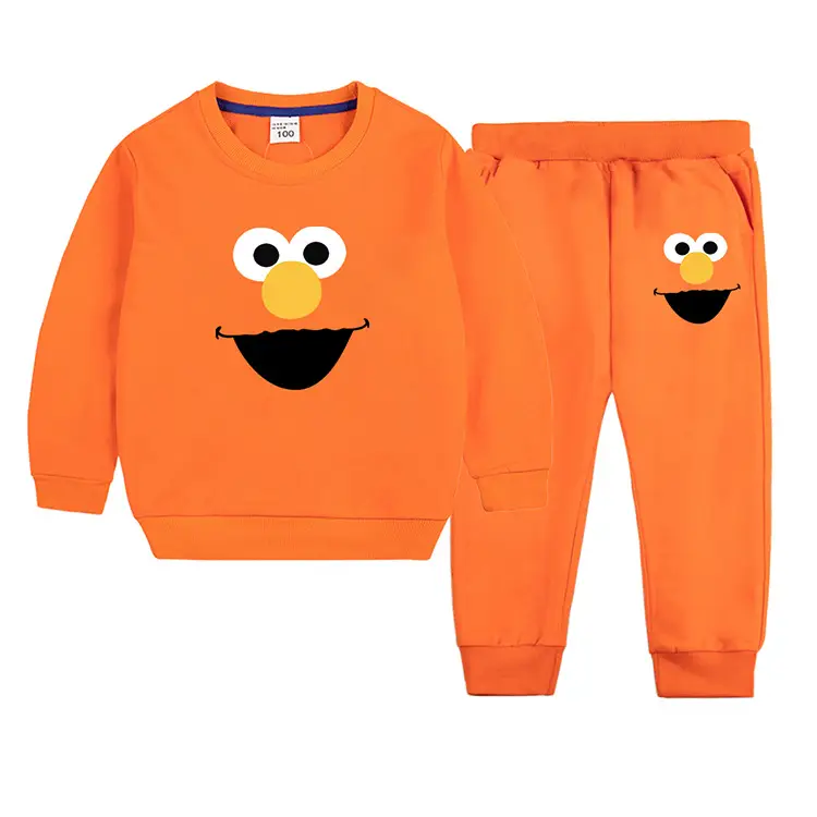 Kids Green Smiley Sweatpants Set for Boys Girls — feature 7