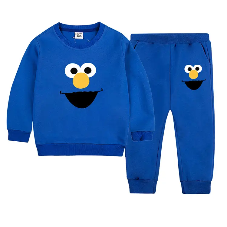 Kids Green Smiley Sweatpants Set for Boys Girls — feature 9