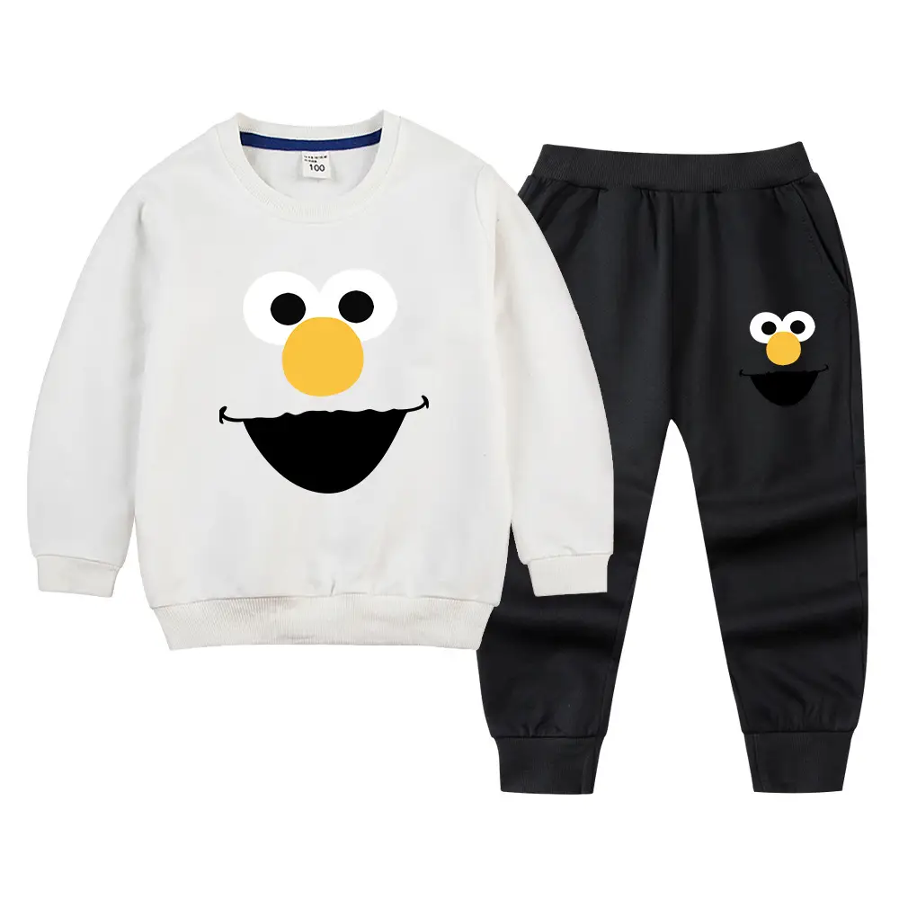 Kids Green Smiley Sweatpants Set for Boys Girls - Image 11