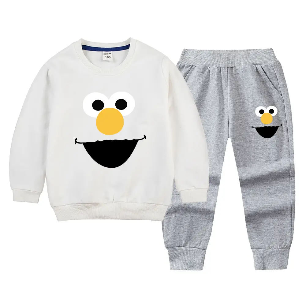Kids Green Smiley Sweatpants Set for Boys Girls - Image 12