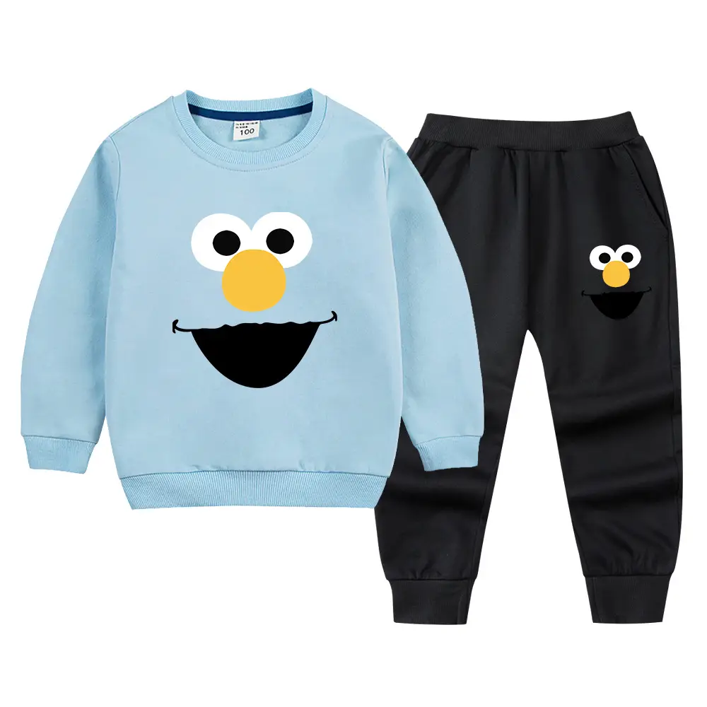 Kids Green Smiley Sweatpants Set for Boys Girls - Image 14