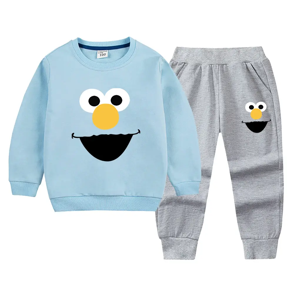 Kids Green Smiley Sweatpants Set for Boys Girls - Image 15