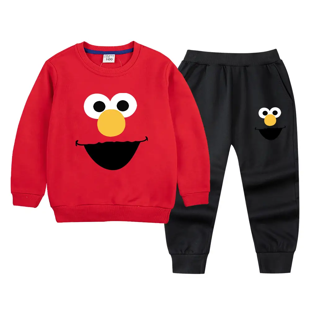 Kids Green Smiley Sweatpants Set for Boys Girls - Image 17