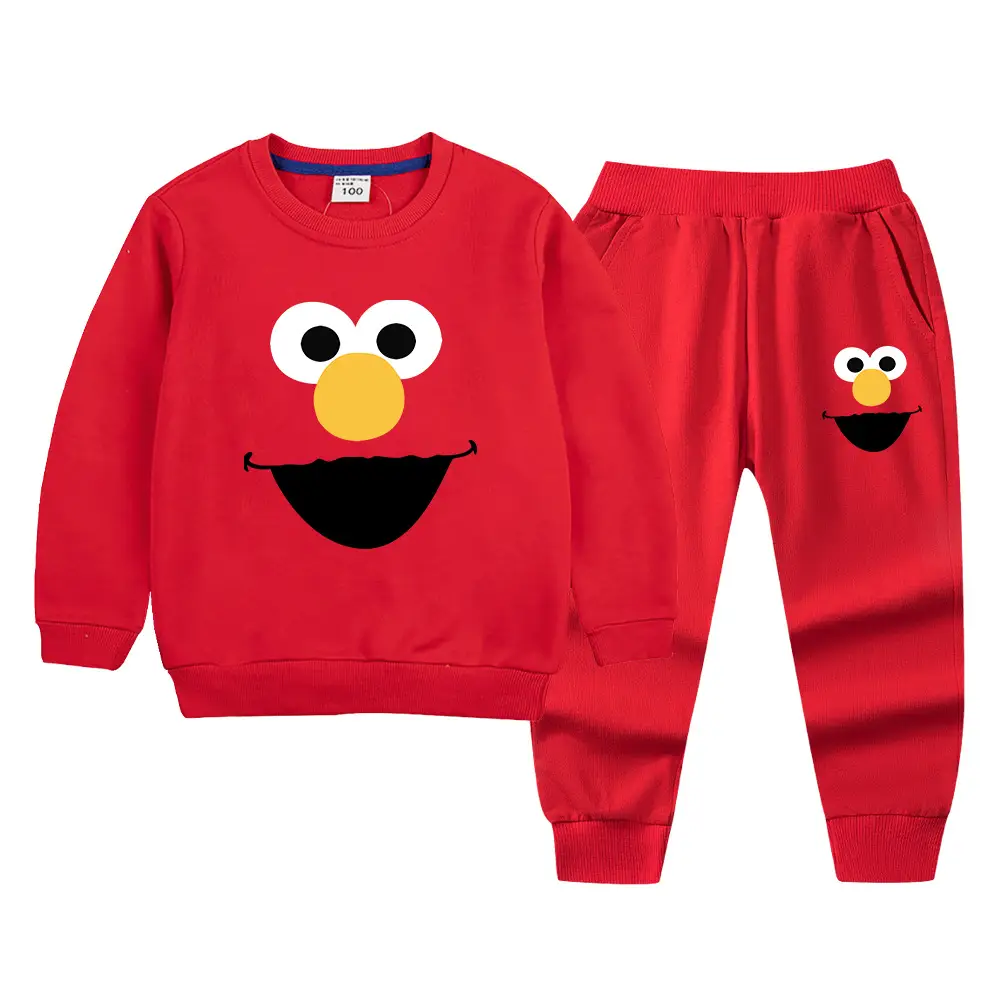 Kids Green Smiley Sweatpants Set for Boys Girls - Image 6