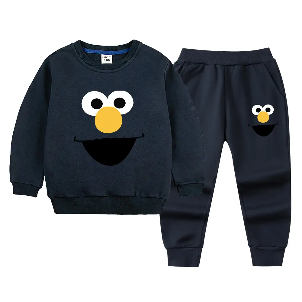Kids Green Smiley Sweatpants Set for Boys Girls - Image 8