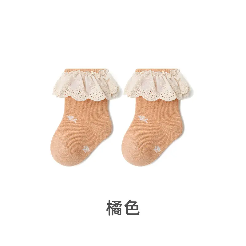Baby Socks Jacquard Cotton Lace Girls 0-3Yr - Image 4