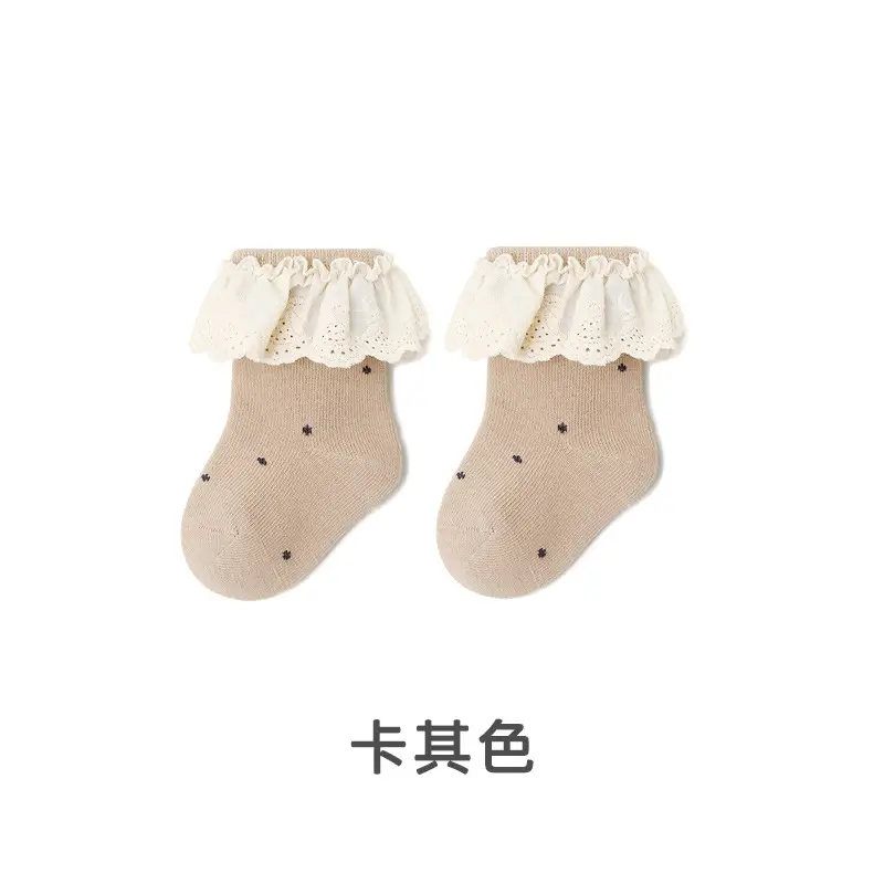 Baby Socks Jacquard Cotton Lace Girls 0-3Yr - Image 5