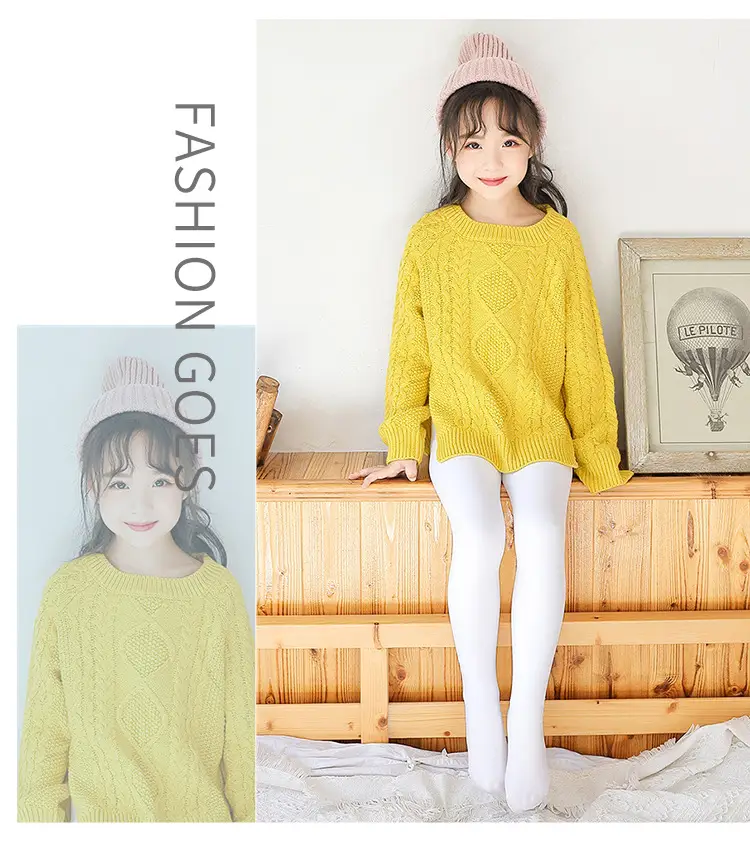 White Thickened Spring Pantyhose for Girls — feature 12