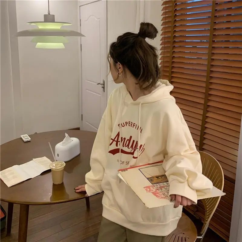 2022 Korean Style Hooded Sweatshirt Women Navy Blue — feature 11
