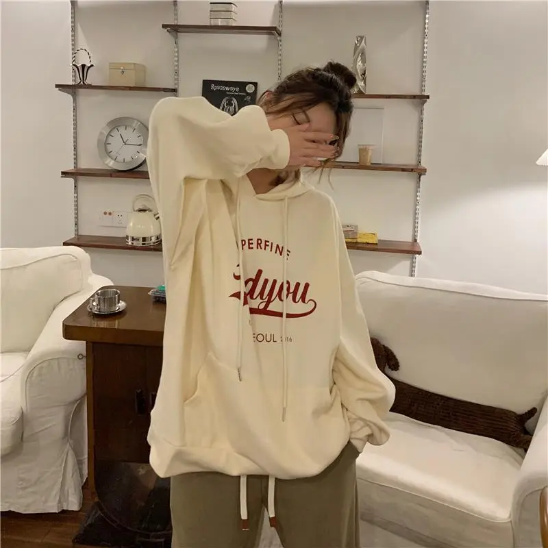 2022 Korean Style Hooded Sweatshirt Women Navy Blue — feature 5
