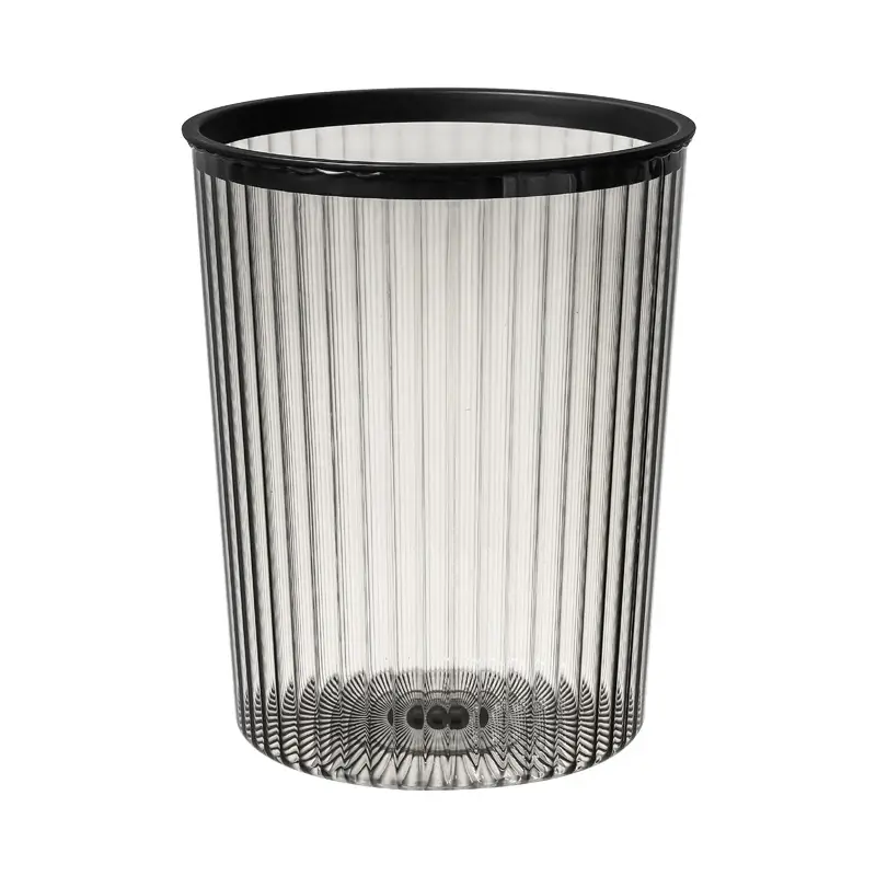 Transparent Trash Can with Gold Finish Large Capacity Coverless Design - Image 13