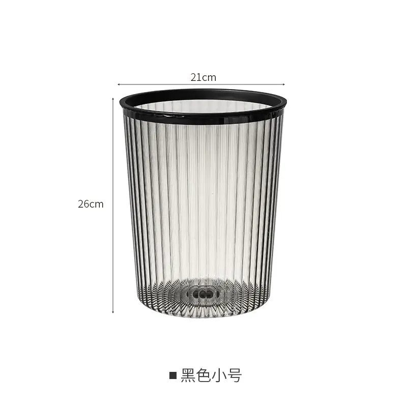 Transparent Trash Can with Gold Finish Large Capacity Coverless Design - Image 2