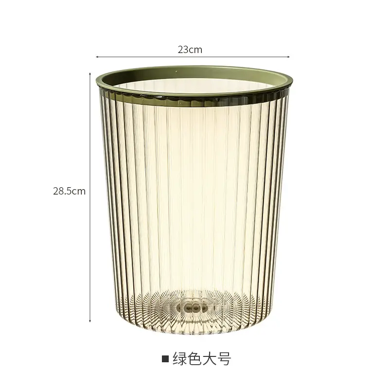 Transparent Trash Can with Gold Finish Large Capacity Coverless Design - Image 3