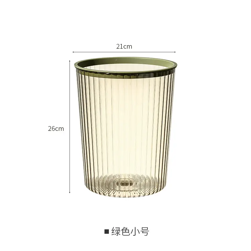 Transparent Trash Can with Gold Finish Large Capacity Coverless Design - Image 4