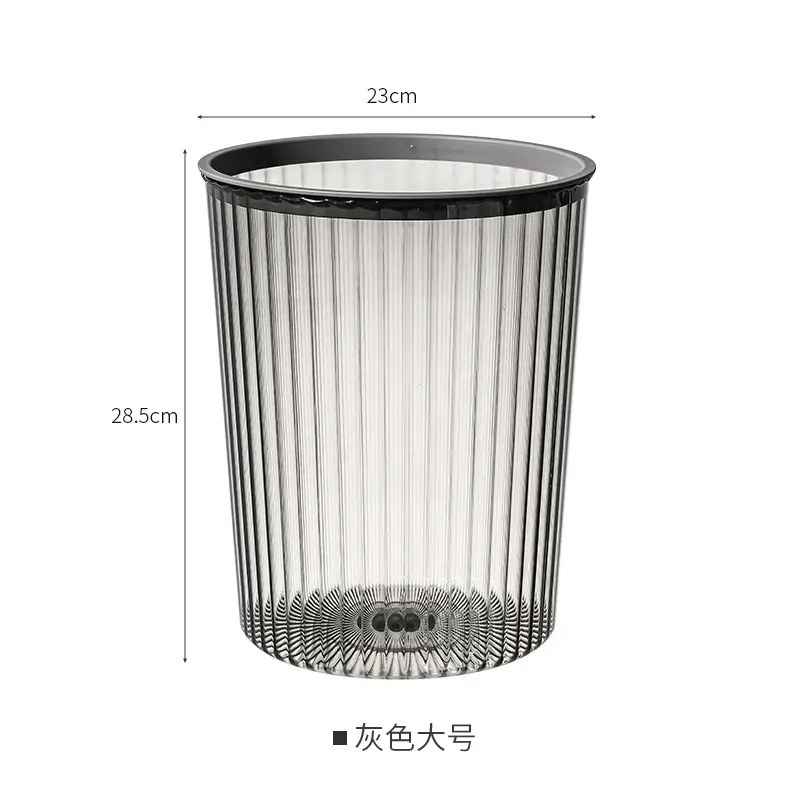 Transparent Trash Can with Gold Finish Large Capacity Coverless Design - Image 5