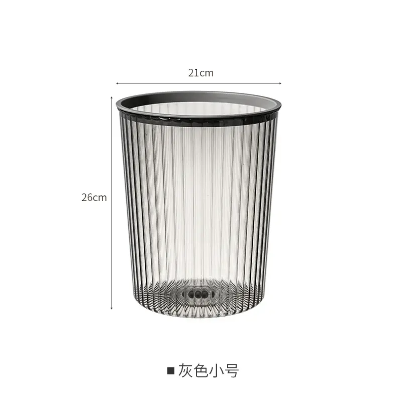 Transparent Trash Can with Gold Finish Large Capacity Coverless Design - Image 6