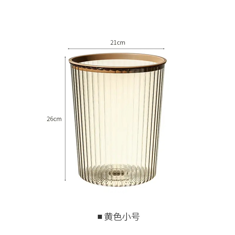 Transparent Trash Can with Gold Finish Large Capacity Coverless Design - Image 8
