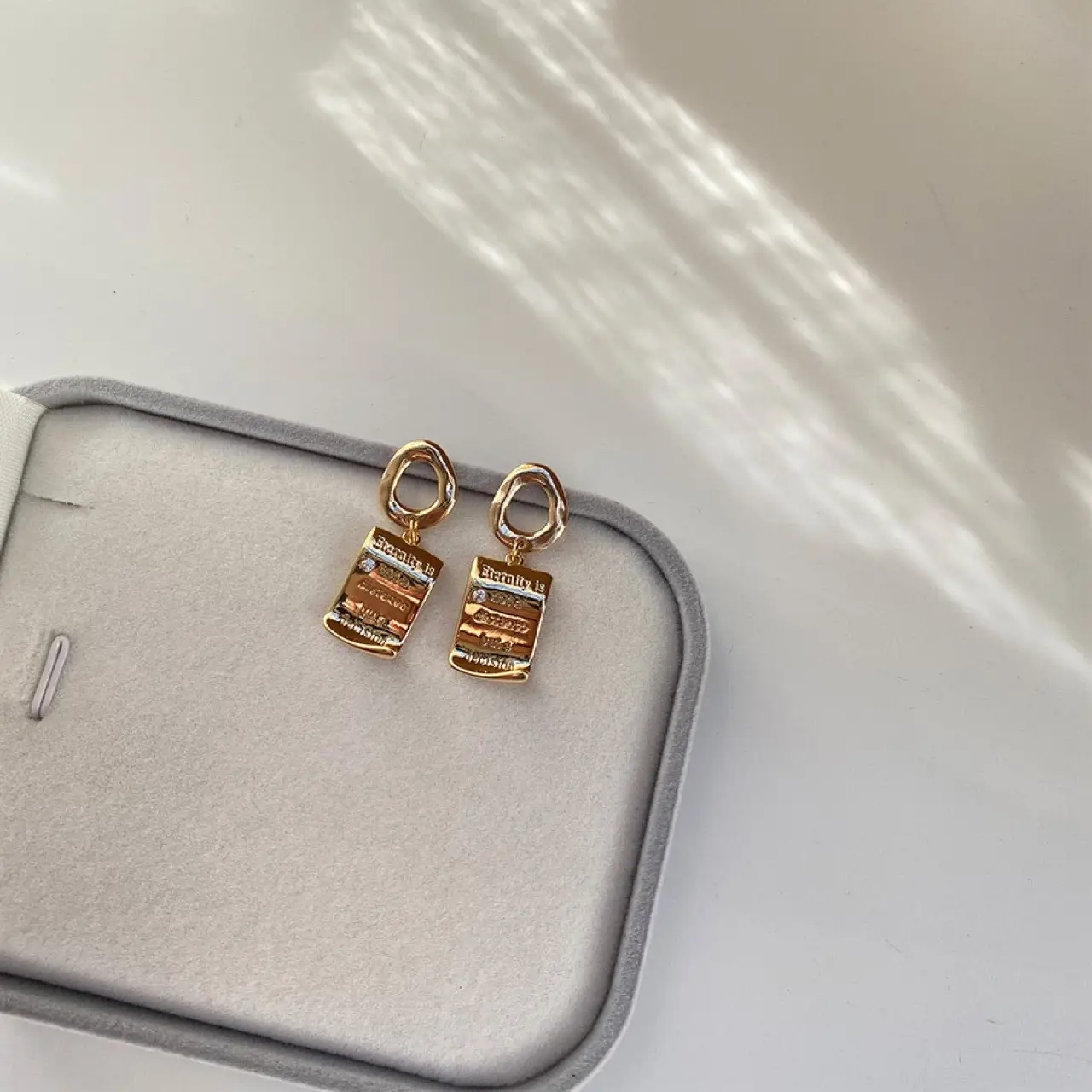 925 Silver Needle Earrings 14k Gold French Bookmark Love Letter - Image 5