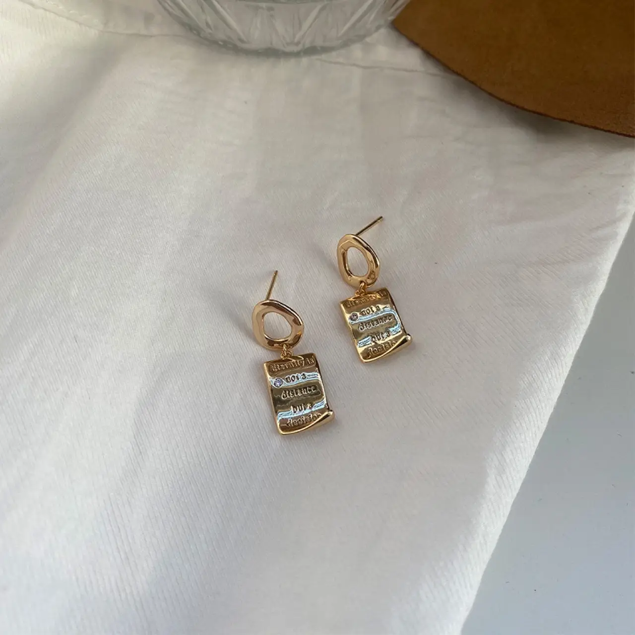 925 Silver Needle Earrings 14k Gold French Bookmark Love Letter — feature 9