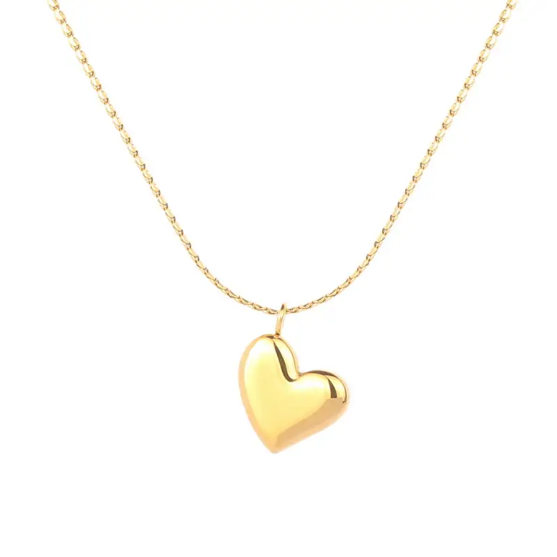 Nude Heart Necklace 18K Gold Plated Women's Collarbone Chain