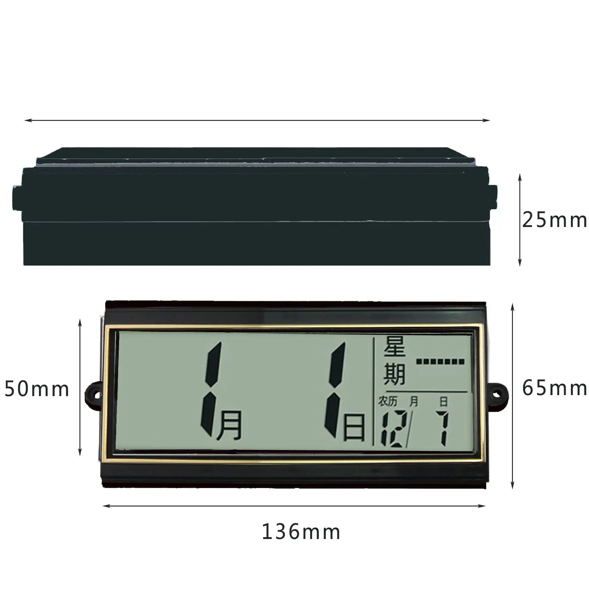 New Embedded Wall Clock Perpetual Calendar Accessories Crystal Porcelain Painting Electronic Calendar Time Display Clock Digital Display Movement