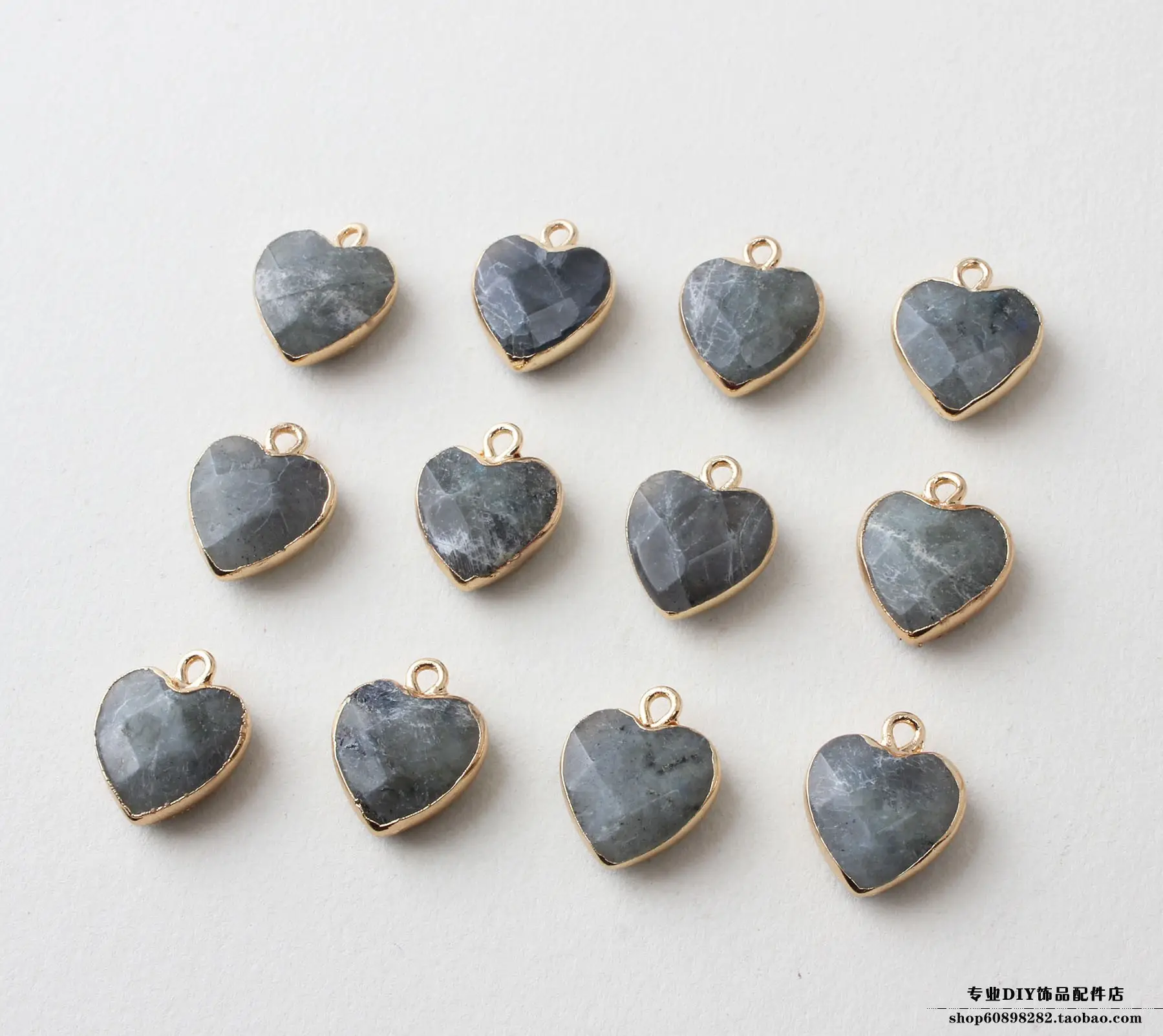 Natural Gemstone Heart Cut Face Crystal Pendant Necklace Set — feature 19