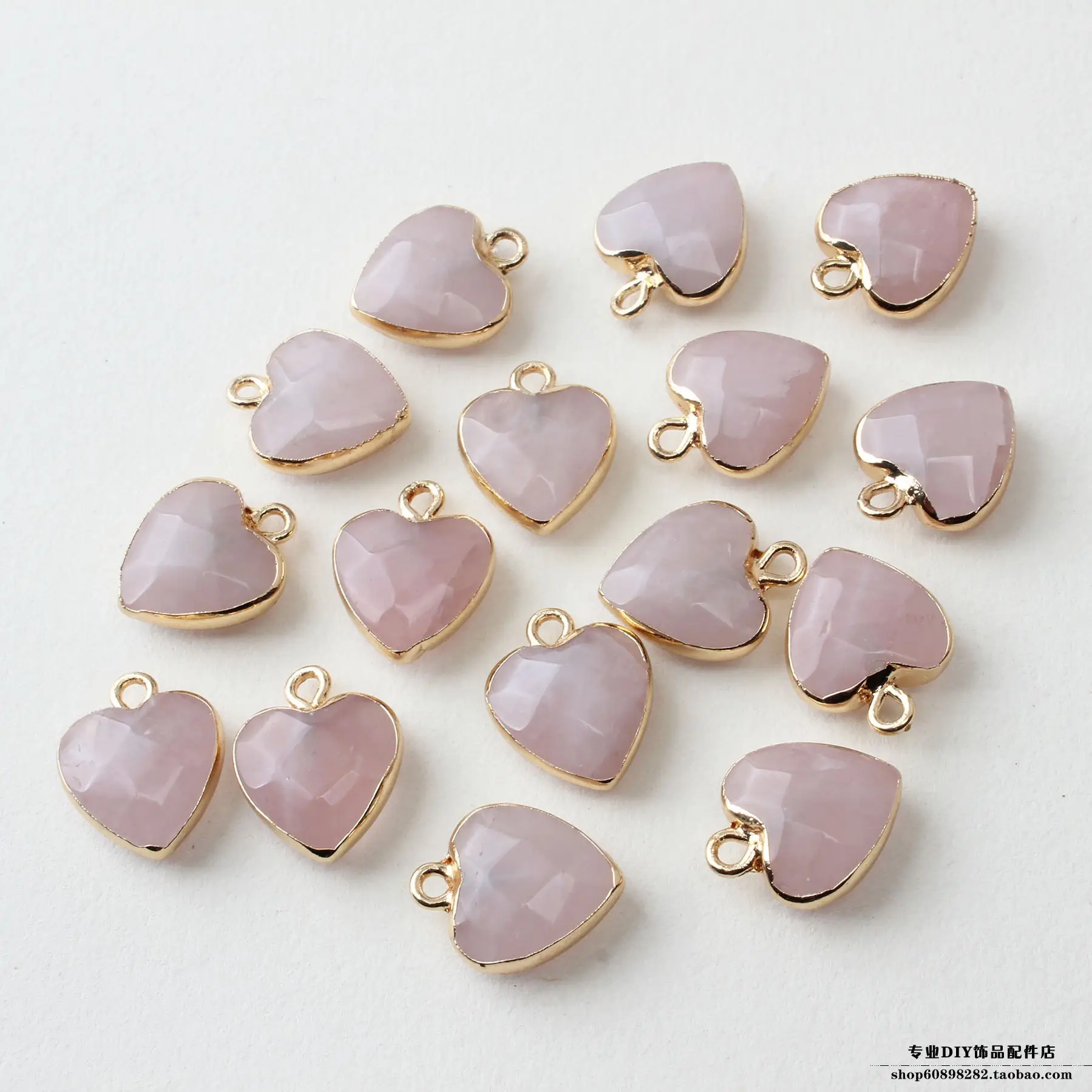 Natural Gemstone Heart Cut Face Crystal Pendant Necklace Set - Image 3