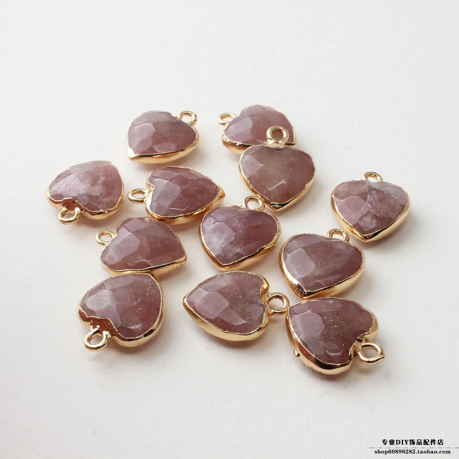 Natural Gemstone Heart Cut Face Crystal Pendant Necklace Set - Image 4