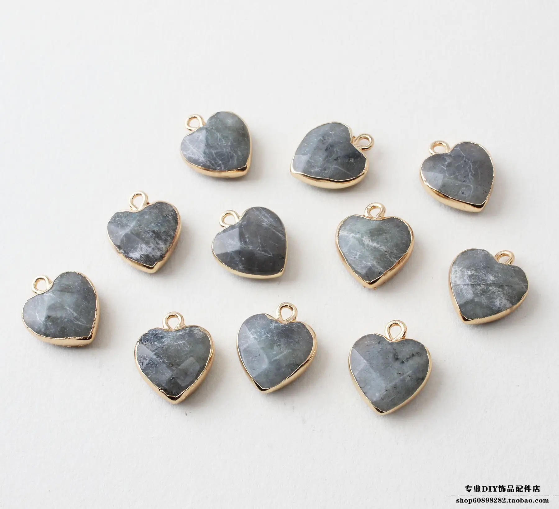 Natural Gemstone Heart Cut Face Crystal Pendant Necklace Set - Image 5