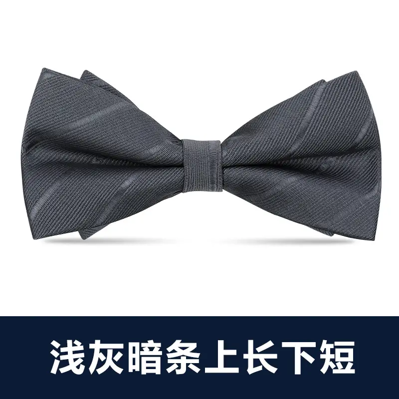 Men's Double Tie Groom Bow Set Wine Red Black Wedding - Image 20
