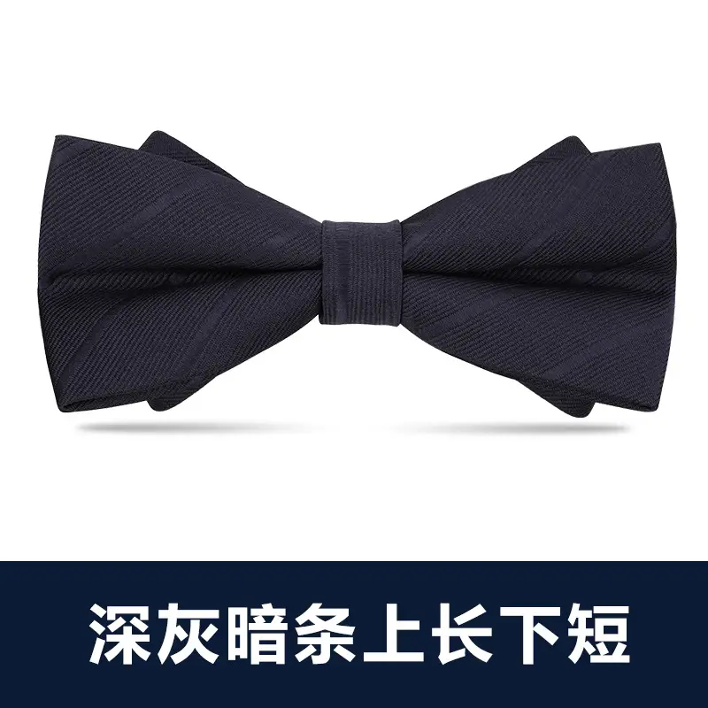 Men's Double Tie Groom Bow Set Wine Red Black Wedding - Image 21