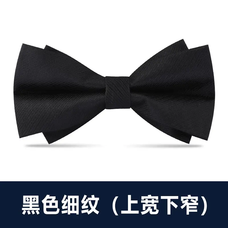 Men's Double Tie Groom Bow Set Wine Red Black Wedding - Image 8