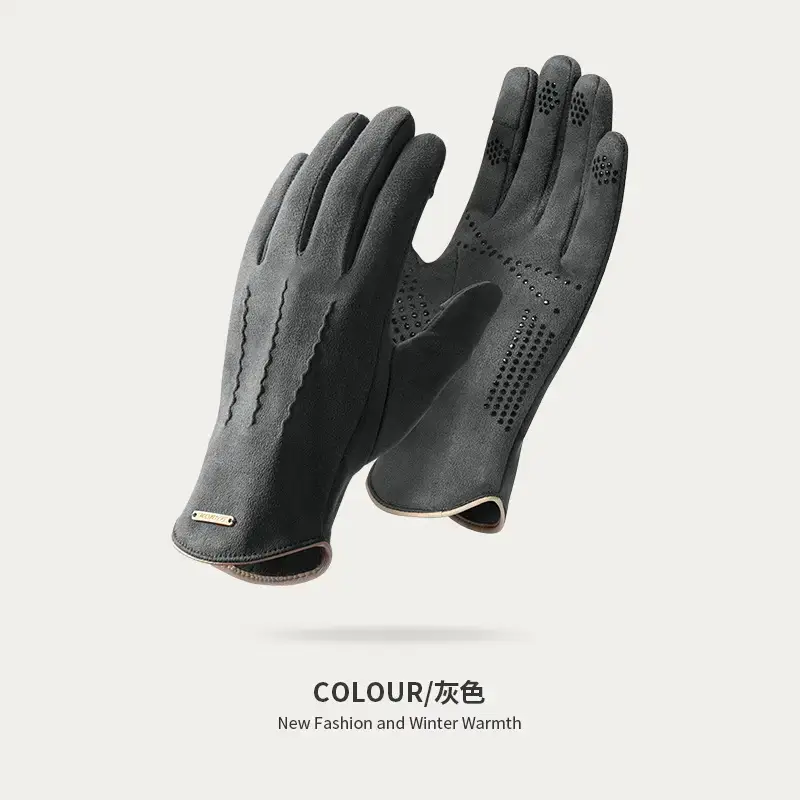 Men's Suede Touchscreen Gloves Winter Warm Non-Slip - Image 4