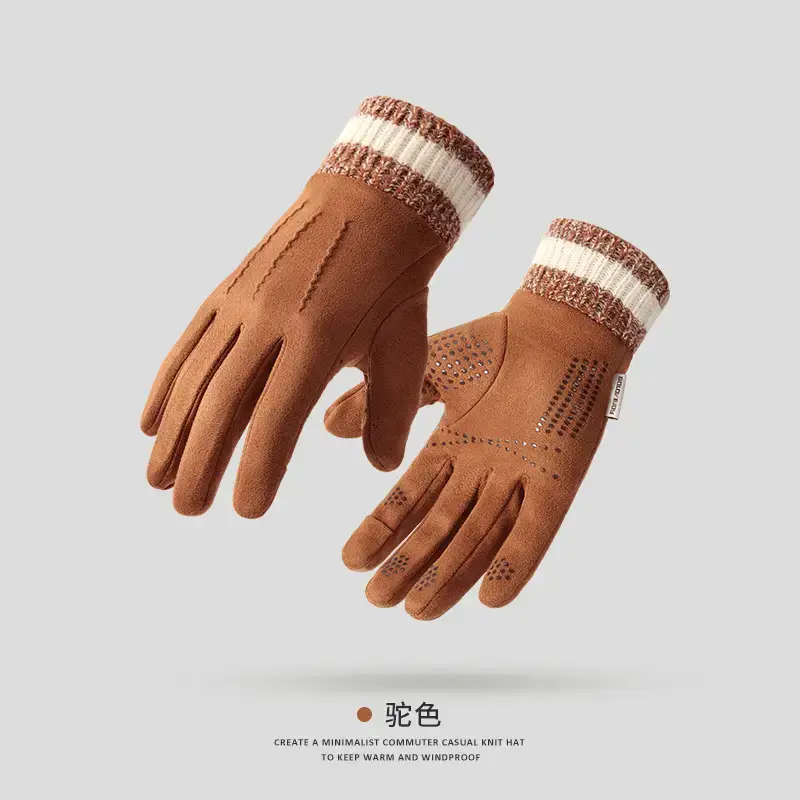 Men's Suede Touchscreen Gloves Winter Warm Non-Slip - Image 5