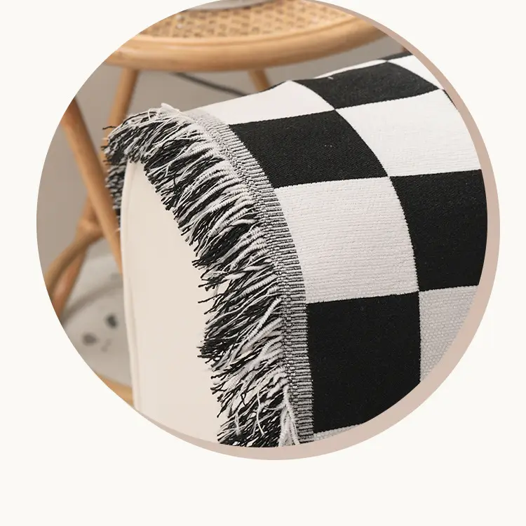 Nordic Checkboard Sofa Cover for 4 Seater Double Sided Dustproof — feature 5
