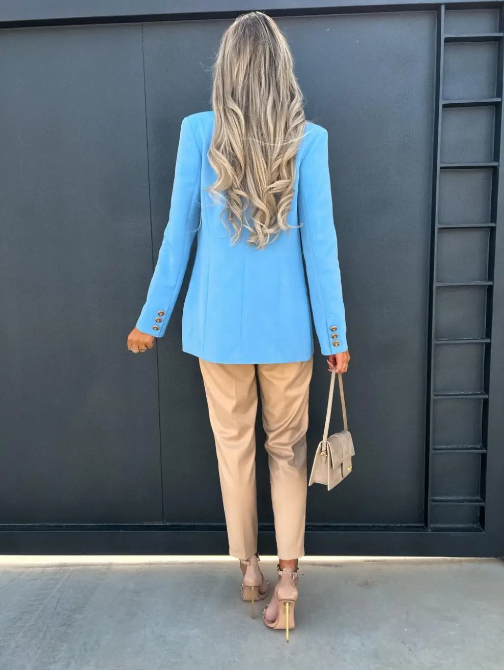 Double Breasted Suit Coat Women Navy Blue Small — feature 8