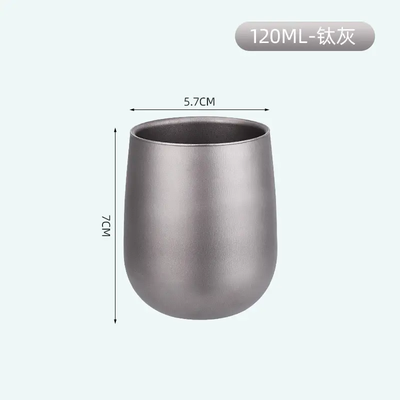 Pure Titanium Heat Insulated Ice Cup with Lid - Image 6